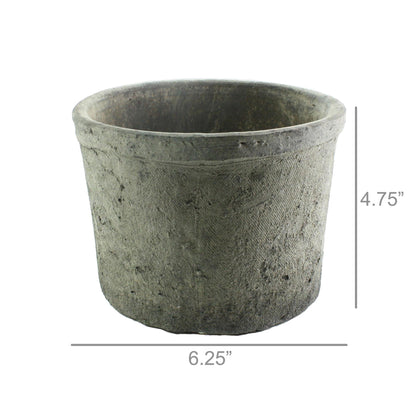 Round Rough "Barrel" Grey Distressed Vintage Planter Pot for Home Decor - Rustike Home
