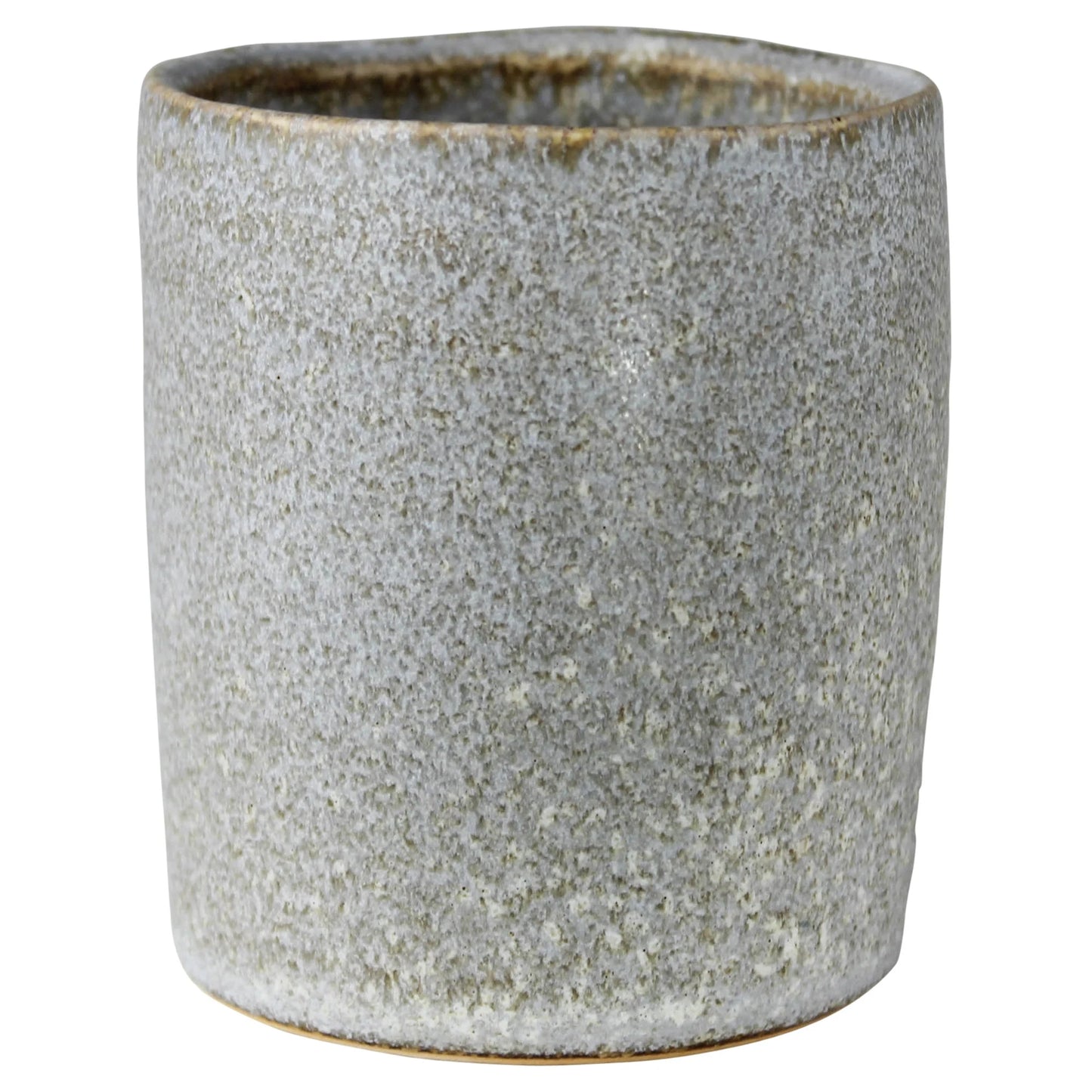 Set of 4 - Light Grey "Porto" Glazed Ceramic Cups Coffee Tea Mugs - Rustike Home