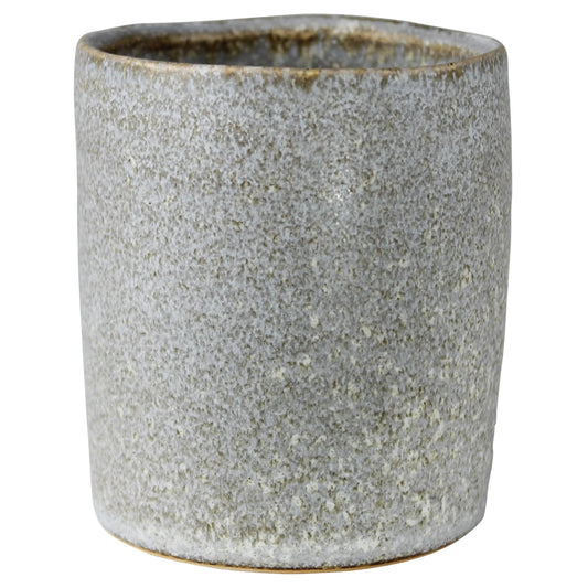 Set of 4 - Light Grey "Porto" Glazed Ceramic Cups Coffee Tea Mugs - Rustike Home
