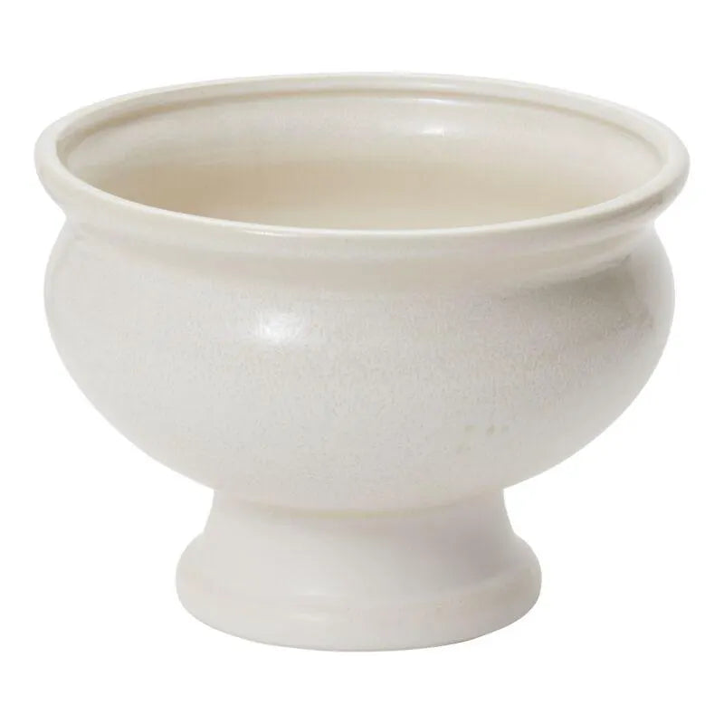 Round White "Ellis" Footed Planter Pot Compote for Plants and Home Decor - Rustike Home