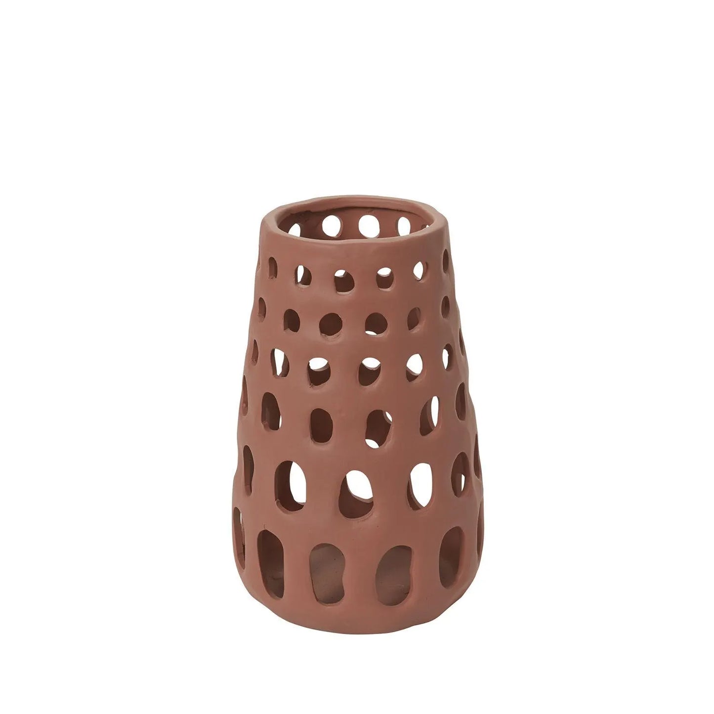 Terracotta Orange "Helena" Cutout Lantern Home Outdoor Patio Decor - Rustike Home
