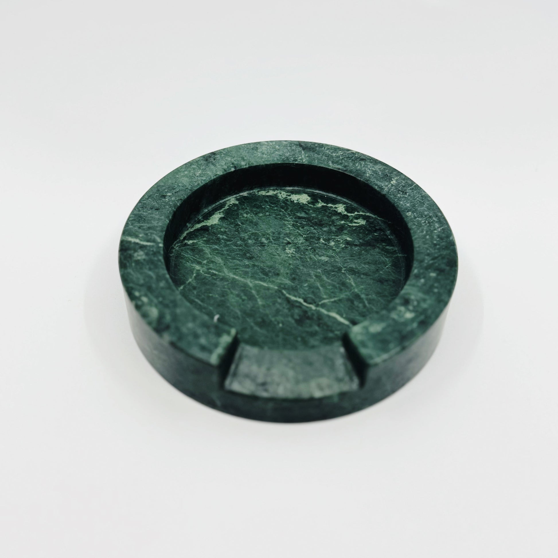 Turned Emerald Green Marble Round Spoon Rest | Natural Stone - Rustike Home