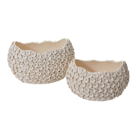 Luanda Textured Off-White Ceramic Decorative Bowl – 16"-20"
