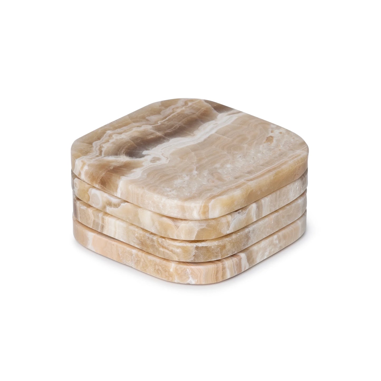 Onyx Marble Squared Coasters, Set of 4