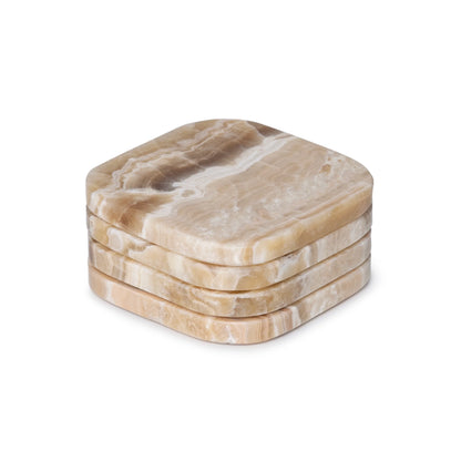 Onyx Marble Squared Coasters, Set of 4
