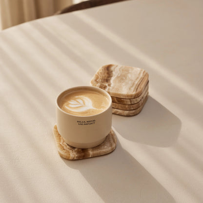 Onyx Marble Squared Coasters, Set of 4