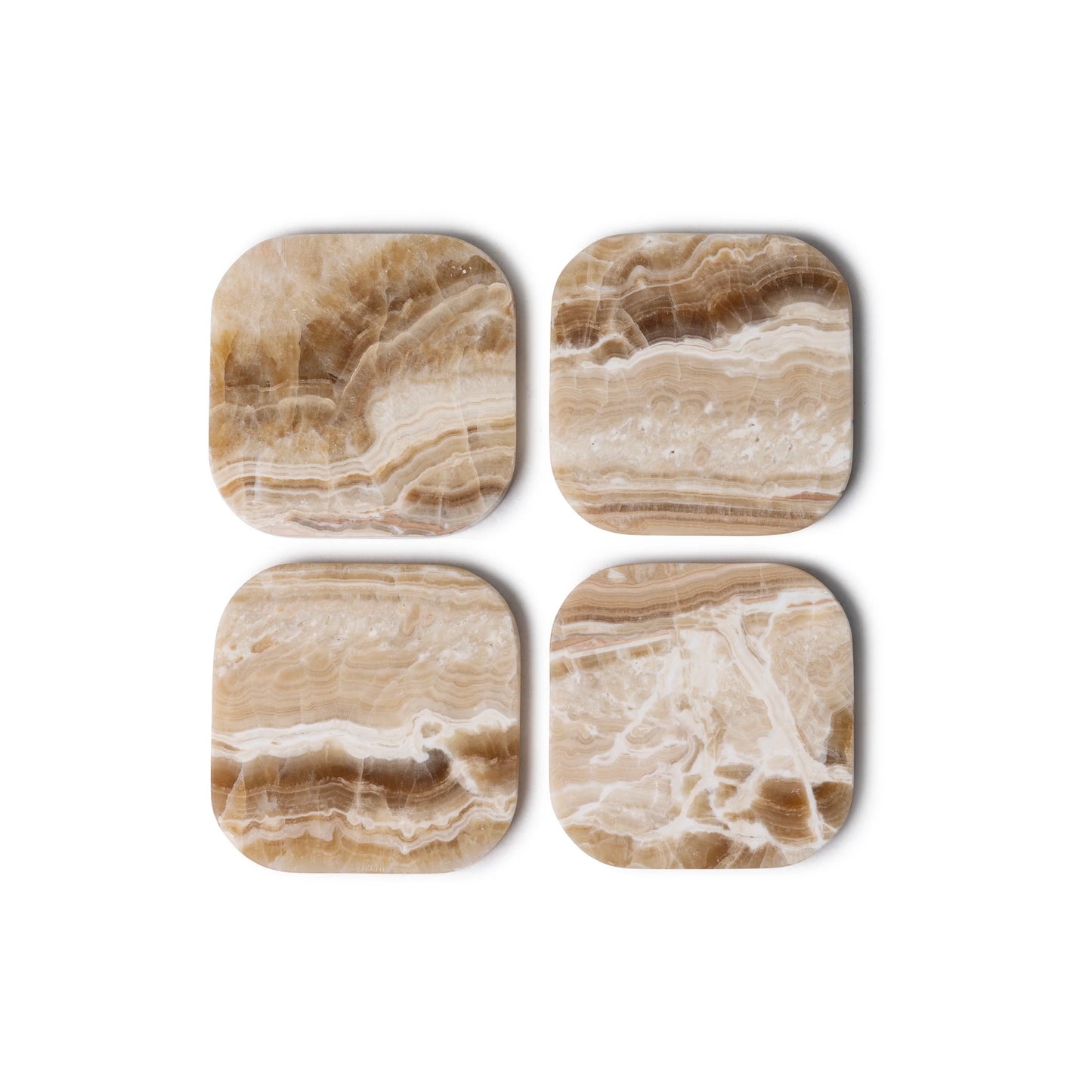 Onyx Marble Squared Coasters, Set of 4