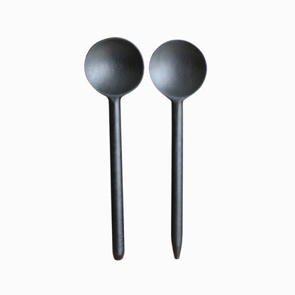 Handmade Mango Wood Spoons Black (Set of 2) - Rustike Home