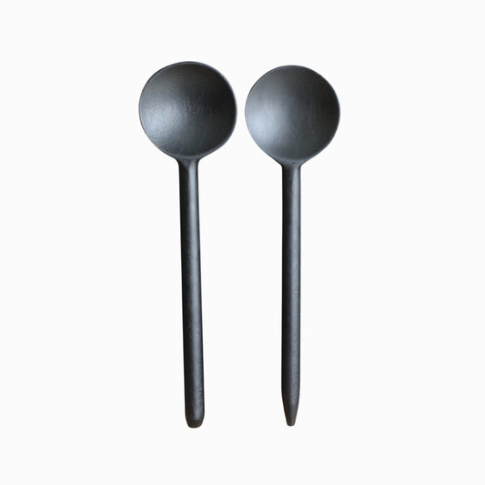 Handmade Mango Wood Spoons Black (Set of 2) - Rustike Home