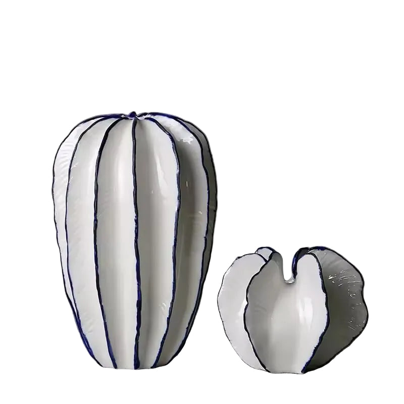 Ceramic Starfruit Decorative Flower Vase for Plants and Home Decor